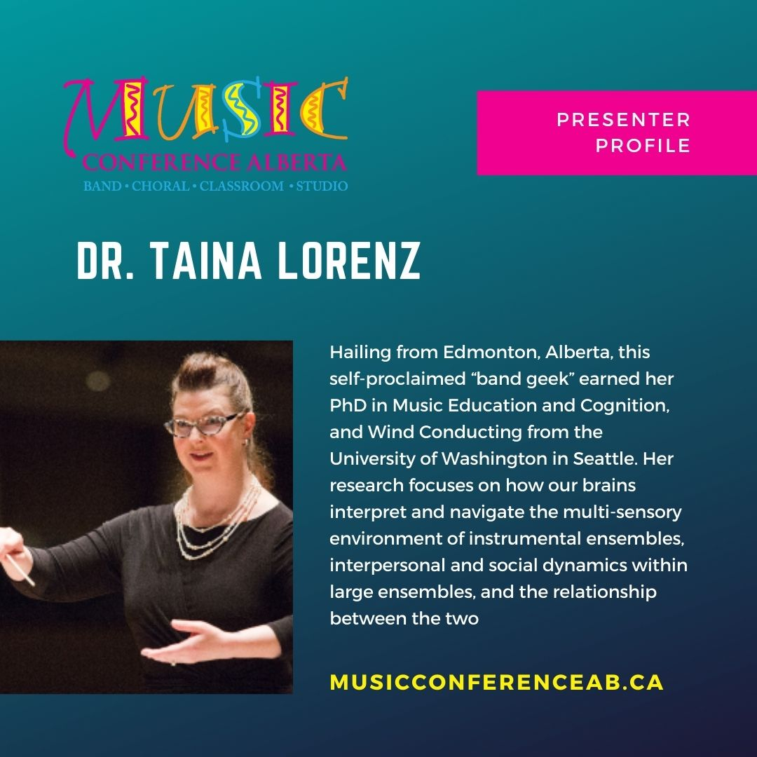 Grab your baton and join Dr. Taina Lorenz in her session "Instrumental Conducting Fundamentals" at #mca22!

Don't forget to use code TEACHER for $50 off of your registration. This deal expires on October 10 at 11:59 pm!

#abeducation #musiced #alberta #music #education #choir #ba