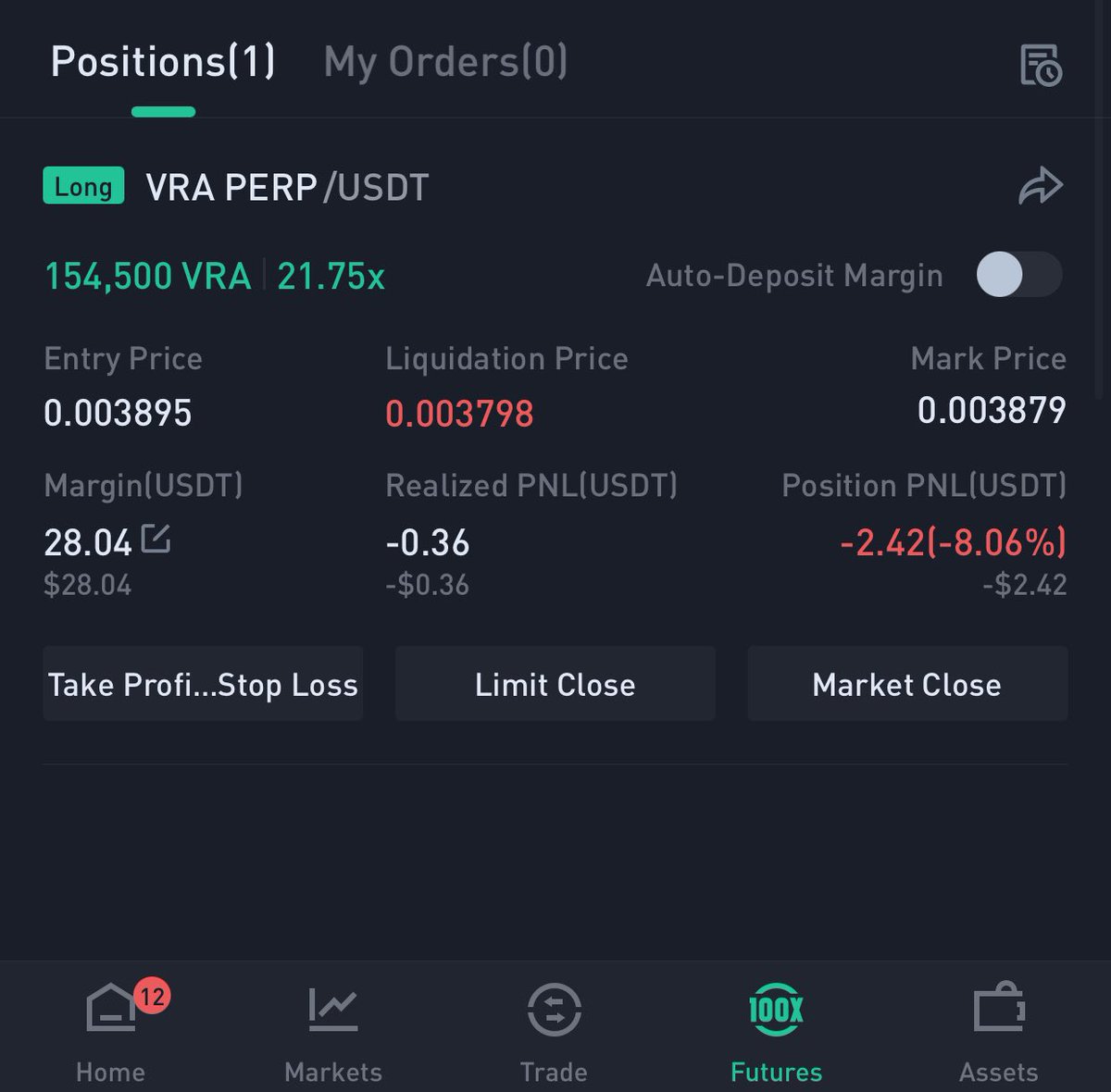 TELsageNY's tweet photo. Will it pay to be a degen today? 

Feeling a $VRA pump coming 👀💎 

Said fuck it and took a 20x long 💎

#telfam #VRA #Verasity #CRYPTO #CRYPTONEWS #FONTECH #FINTECHNEWS #USA #BLOCKCHAIN https://t.co/lJh6N4IL83