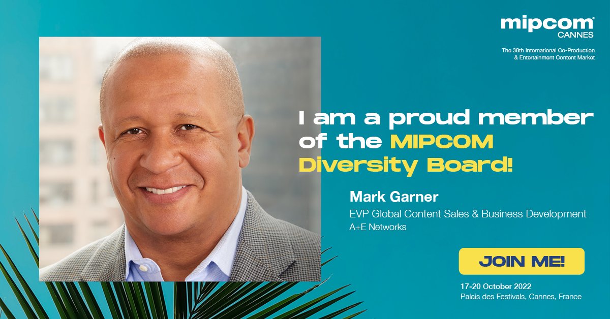mgarner40's tweet photo. I’m honored to serve as a jury member for the #MIPCOM CANNES #DiversifyTV Awards on October 19! Proud of all the extraordinary work and participants, thank you to all who submitted.

Learn more and register to join here: https://t.co/HZYKLwtCjh

#AENbuzz #AENDiversity #MIPTV #DEI https://t.co/xRC0Bv0slm