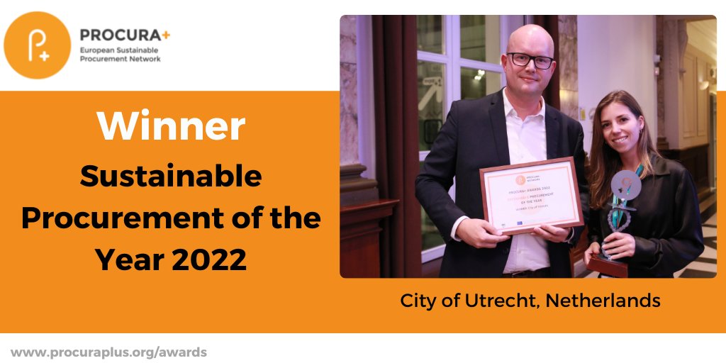 ICLEI_procure's tweet photo. Last but not least, we are proud to announce the City of #Utrecht🇳🇱 as the winner for 'Sustainable Procurement of the Year'
Congratulations for their inspiring #food #procurement providing citizens with #sustainable, #inclusive food choices!
🏆#ProcuraPlus #awards2022🏆 https://t.co/VRc3KM6uMp