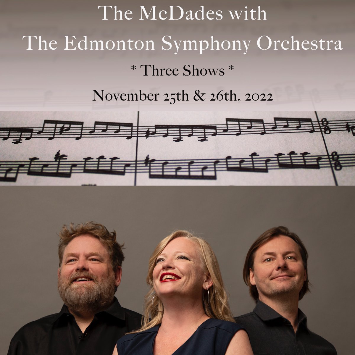 TheMcDades's tweet photo. Very happy to let you know that we will be playing three shows this November 25th and 26th with the Edmonton Symphony Orchestra #tickets are on sale now: https://t.co/z5bcDzM1nN #Edmonton #music #yegarts #celtic #folk #symphony #classicalmusic #celticmusic https://t.co/ms27KrSf7j