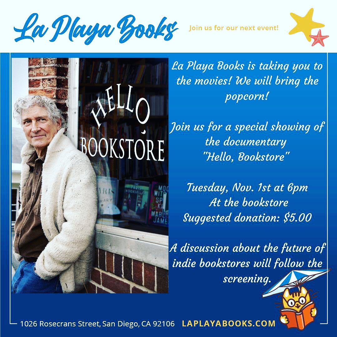 One of the many ways to support indie bookstores? Attend the events they organize! You are invited to the movie @laplayabooks