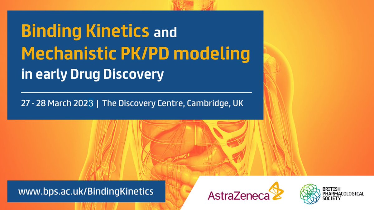bharath_IGC's tweet photo. I am excited to announce that we are organizing a joint AZ-BPS focussed meeting on “Binding Kinetics and Mechanistic PK/PD modeling in early Drug Discovery”.  For further information and to register, please use the following link:
https://t.co/BkCQZ40K0J...
Plz RT. https://t.co/40VtpVWqAj