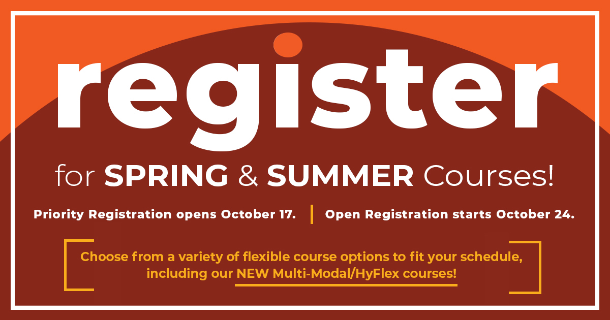 CenturyCollege's tweet photo. #CenturyCollege Students, it's almost time! Get ready & register for Spring & Summer courses!
Priority registration = Oct. 17
Open registration = Oct. 24
https://t.co/tOT9i33Qde
#SpringSemester23 #NewBeginnings #HigherEd https://t.co/U66WcvNIRe