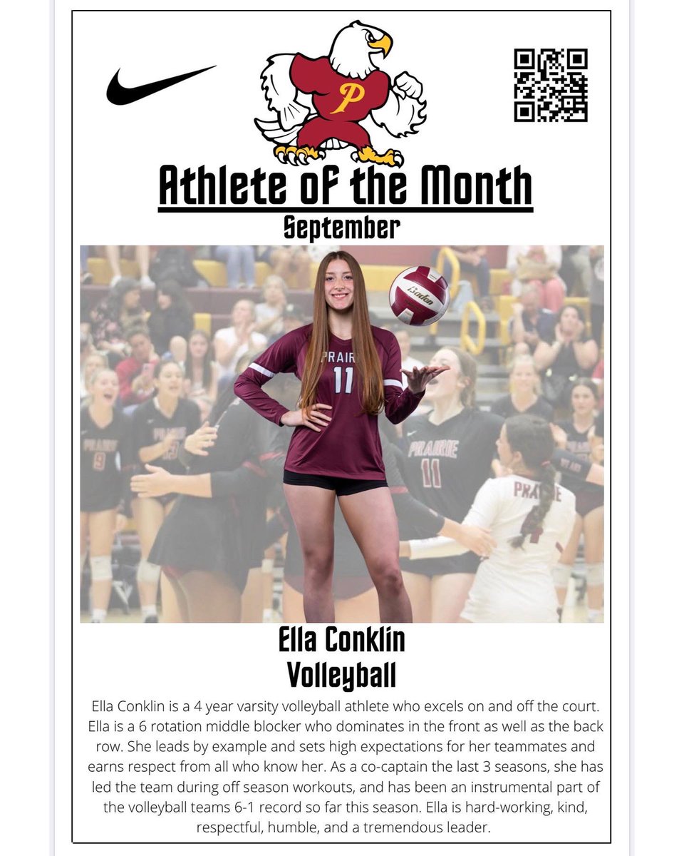 Prairie_AD's tweet photo. September Athlete and Coach of the Month 🏆🅿️ https://t.co/JxT5dkTfdF
