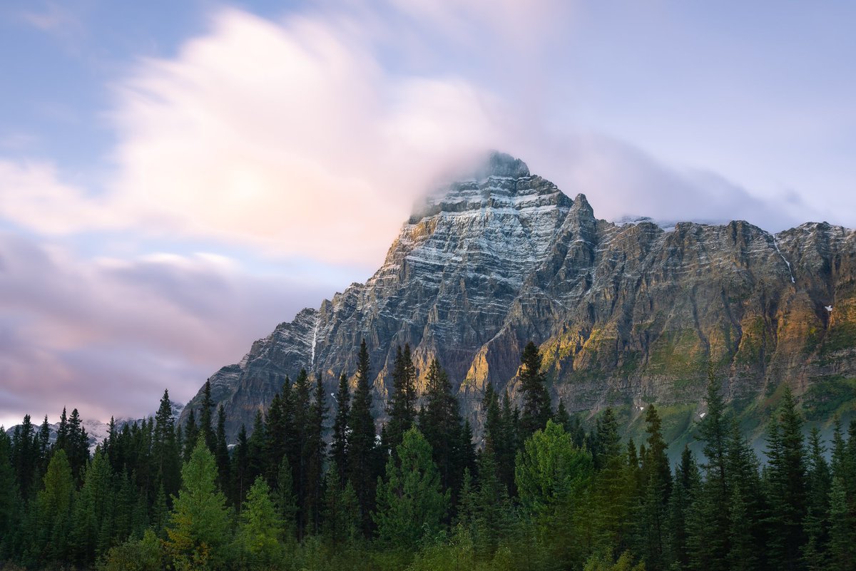 Mount Chephren, located in the Mistaya River Valley of Banff National Park, was named after Chephren, the 4th Dynasty Egyptian pharaoh. It has a height of 3,266 m (10,715 ft)
 <a href="/enterprise/">Enterprise</a> #egyptian #pharaoh #sunrise #banff <a href="/banffnp/">Banff National Park, Parks Canada</a>  <a href="/travelalberta/">Travel Alberta</a> #alberta #canada #rockies