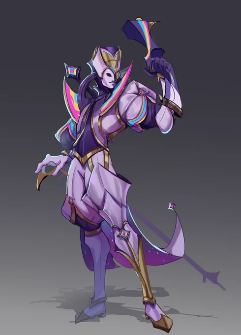 Star Nemesis Jhin for #Conceptober2022 This is vs skin wiht @/mercenarykat with her prestige edition Sona! 