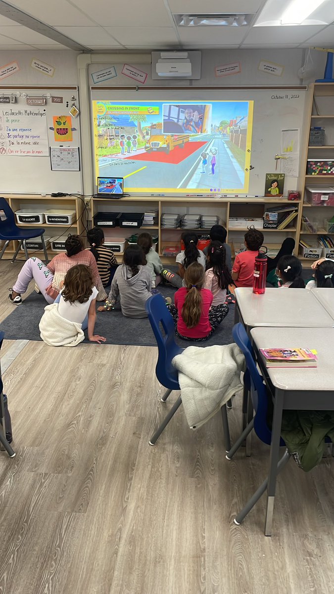 3-3FI learning all about bus safety as they complete their Bus Safety Training!