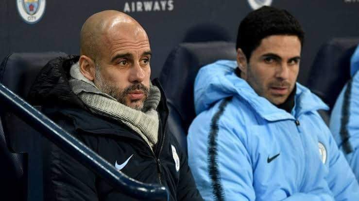 Timmions89's tweet photo. Guardiola dominated the league so much that he created a coach and sold him his players to challenge him for the Premier League title #pepmasterclass #arteta #alwaysonestepahead 😂 @Obriendanny1 @SeanOBrien32 https://t.co/FdCmGsCy8I