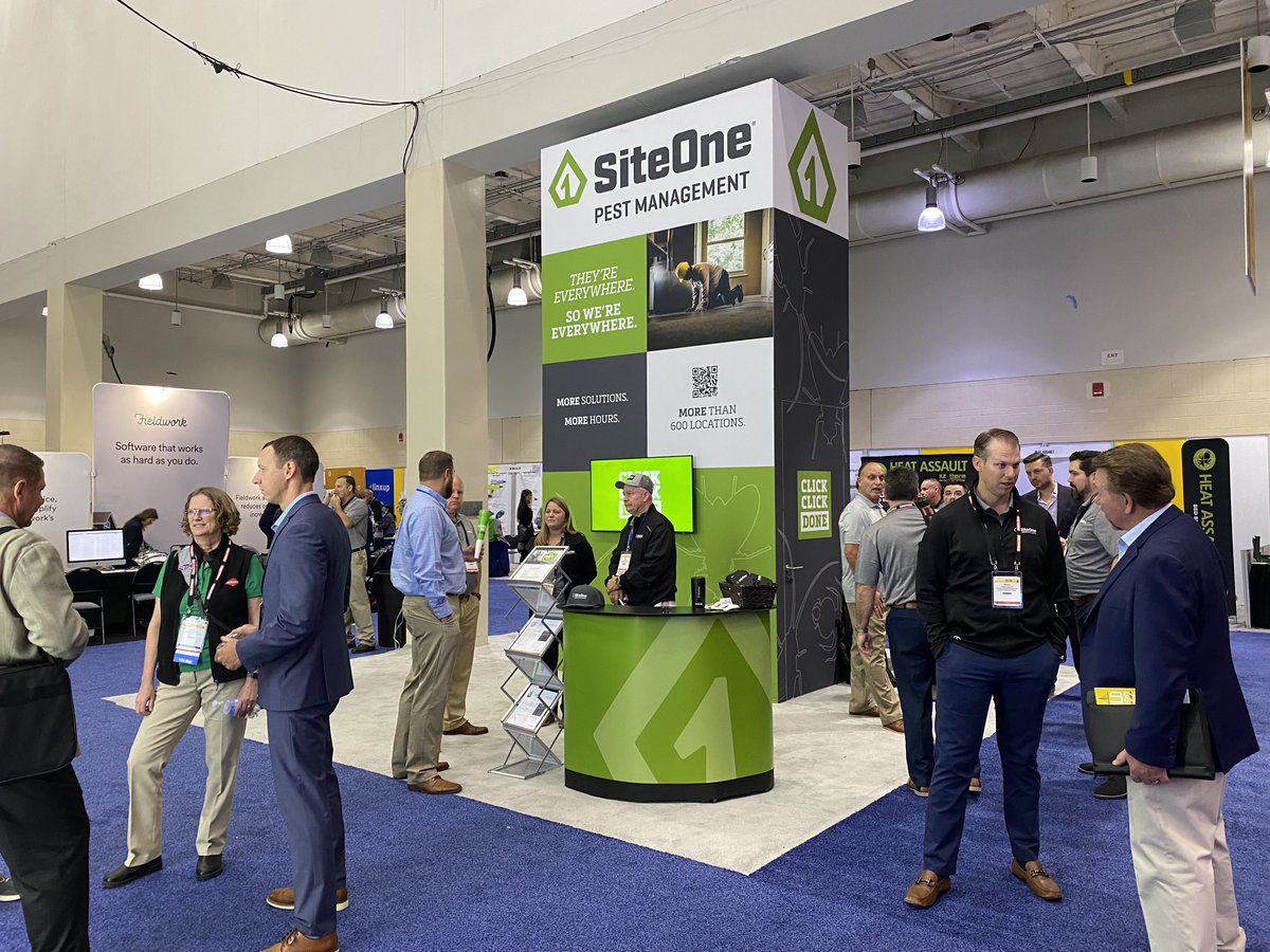 SiteOneSupply's tweet photo. Say goodbye to pests and hello to #PestWorld2022! Stop by booth #3217 today and learn about our full line of pest control products. #PestManagement #NPMA #Pest https://t.co/bDZDs5OMEK