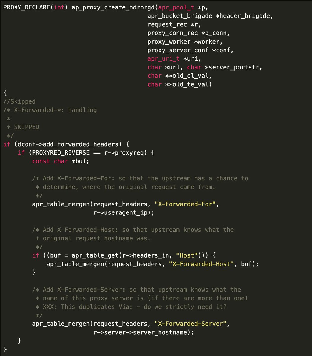 0xor0ne's tweet image. CVE-2022-31813: vulnerability in mod_proxy that could affect applications served by an Apache reverse proxy 
Writeup by @Synacktiv 

buff.ly/3dU9NaU 

#modproxy #apache #cve #informationsecurity #cybersecurity #hacking #vulnerability