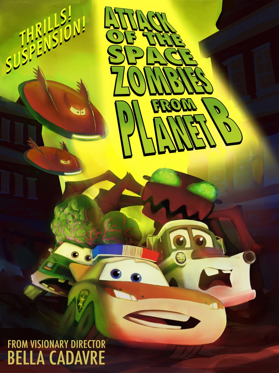 Pixar's tweet photo. These got us good! 👻 
See these posters IRL inside Cars Land at Disney California Adventure Park now through October 31. https://t.co/rTmdFkYEtZ