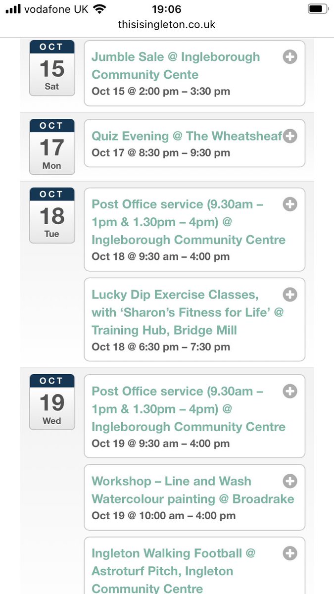 If you live in the #ingleton area, are planning a move or visit, see our website calendar for lots of going’s on