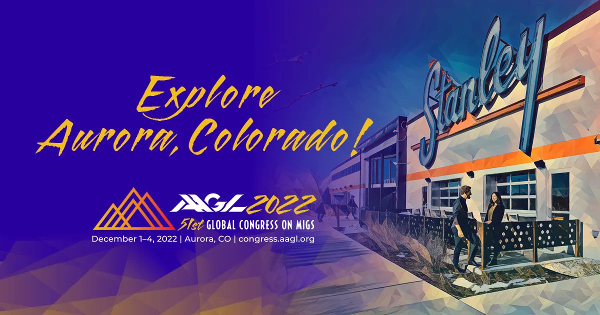 Explore Aurora during your visit to Colorado & make your #AAGL22 experience a memorable one! Sign-up for a craft beer tasting tour via trolley or visit the popular Stanley Marketplace. Space is limited! Tour info: buff.ly/3rO69CC @FMIGS1, #AAGL, @asokol72, @abrao_mauricio