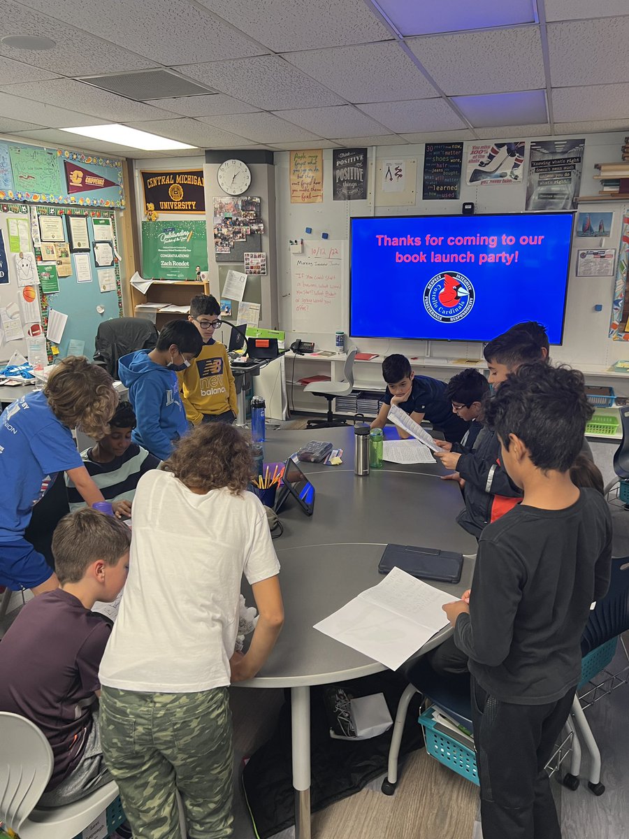 MrRondot's tweet image. 4th Grade Authors were so excited to have @GMcKinney2 5th grade class and an audience at our realistic fiction book launch party today! @Costello_Tweets