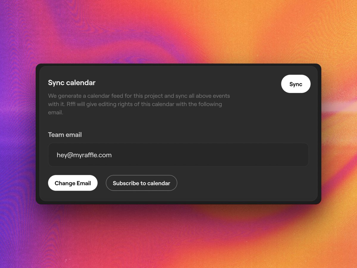 HeyRffl's tweet photo. Just go to the "Dates" tab in the creator dashboard (https://t.co/agUCkZt5wm) and add your team's email to manage the calendar feed https://t.co/FCgThwbOfW