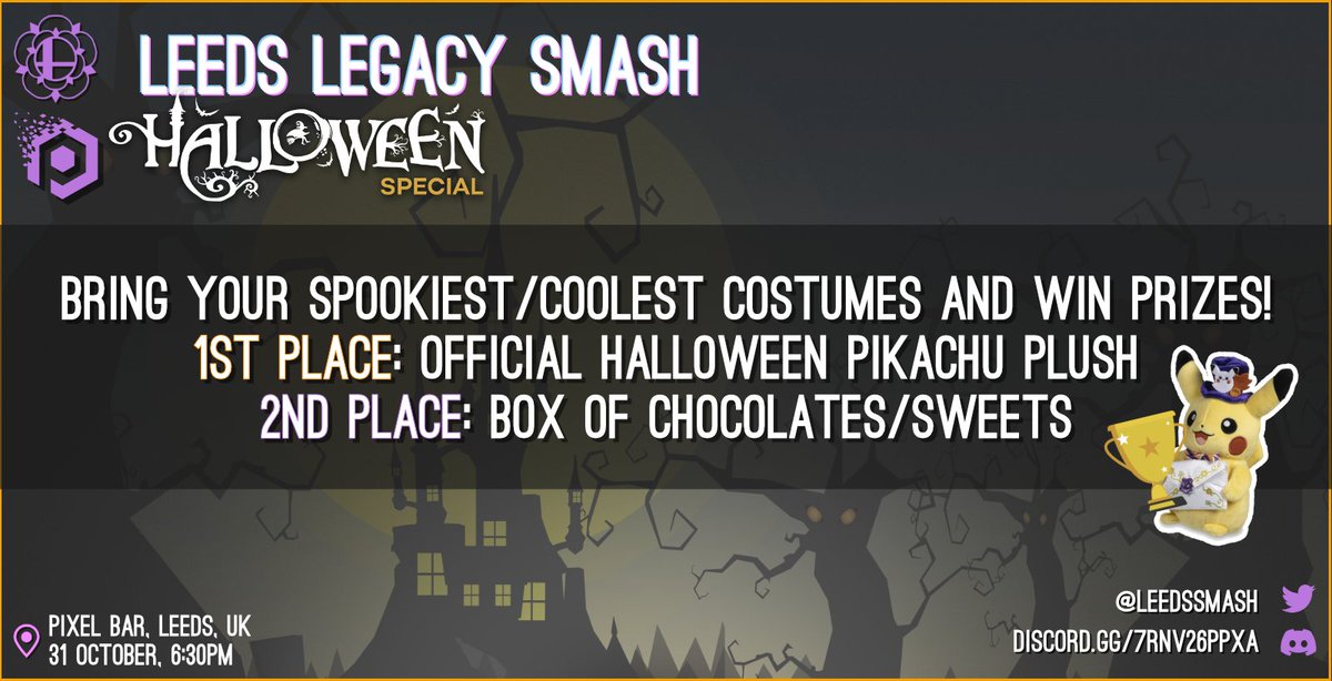 What's that? The sounds of spooky cocktails and even spookier smash bros! As weekly falls on Halloween this year, we have decided to host a costume contest! Hope to see you all for the Halloweekly <a href="/PixelBars/">Pixel Bar</a> Leeds 🎃