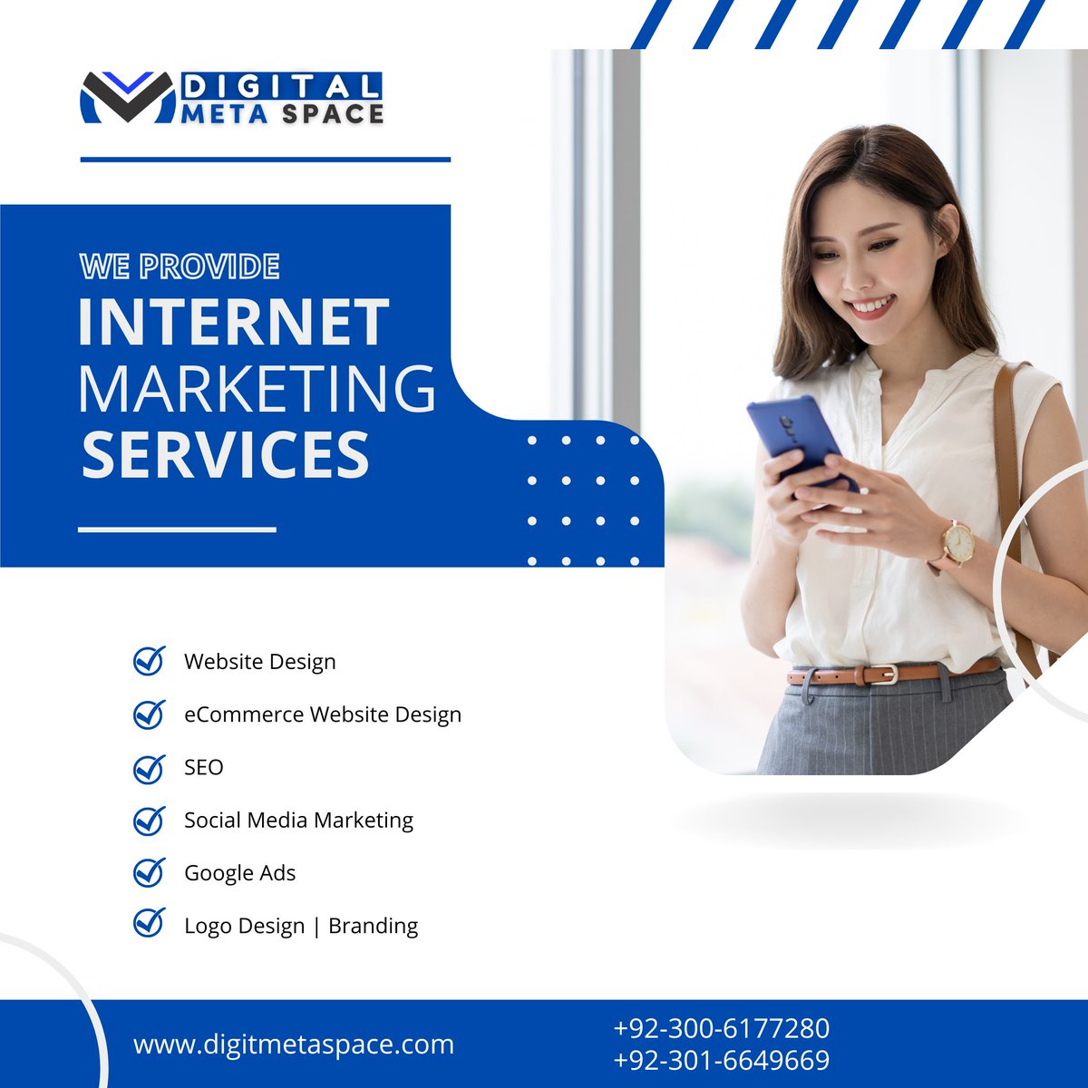 DigiMetaSpace's tweet photo. We are a creative and professional digital marketing agency. We are here to develop &amp; grow your business Digitally on the internet.
Whatsapp: +92-300-6177280

#WebsiteDesign #digitalmarketingagency #SocialMediaManagement #instagram https://t.co/4pBAOEoor3