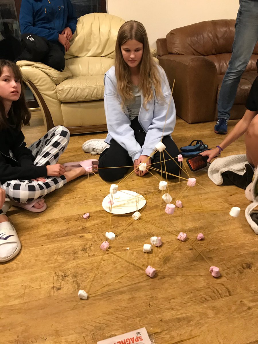 SportStEds's tweet photo. Marshmallow and spaghetti tower challenge! Architects of the future?! #SECchallenge #SECtechnology #SECtrips #SECtrips @StEdwardsChelt https://t.co/jjiuiESyrP