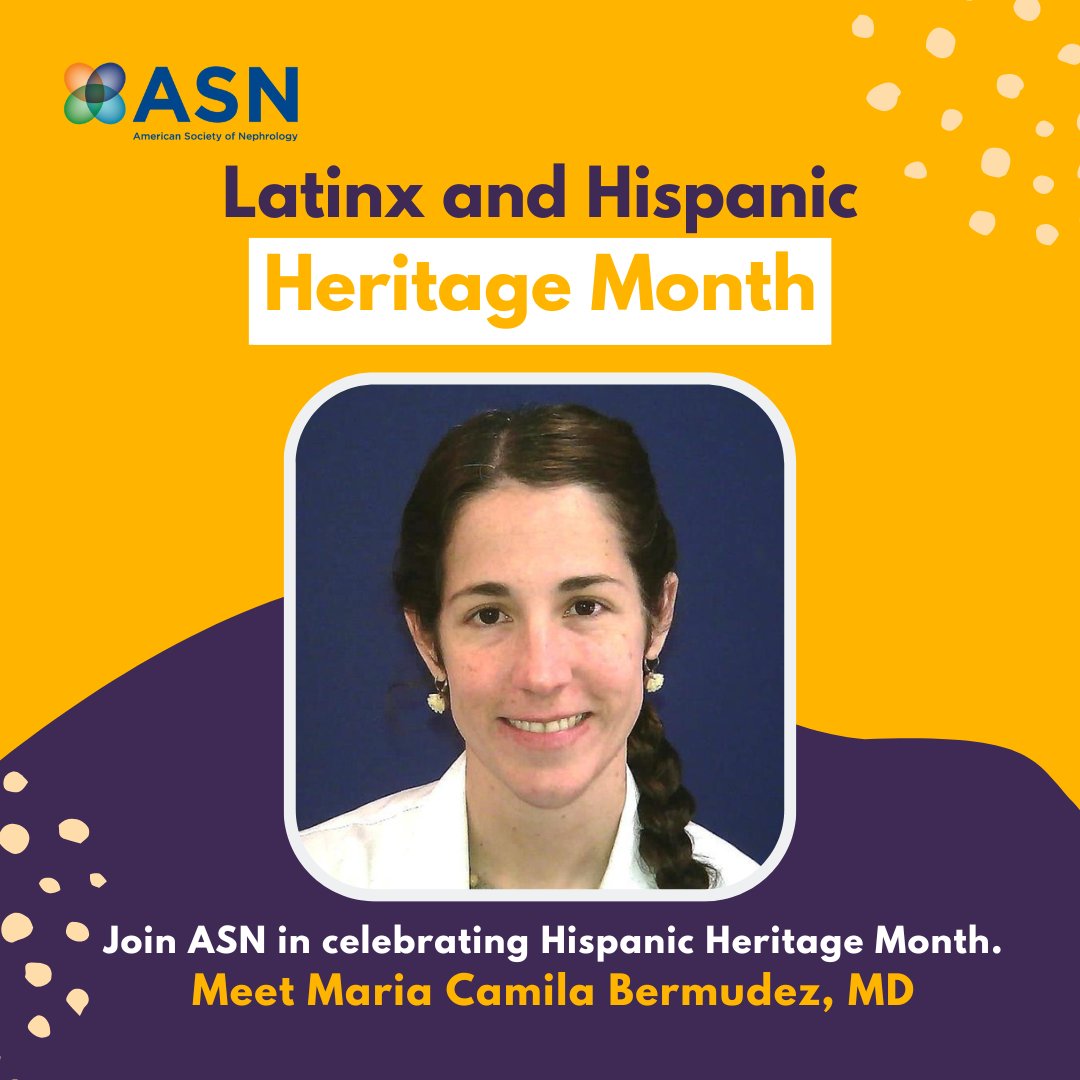 ASNKidney's tweet photo. #HispanicHeritageMonth reminds me of the many special things I can offer to my community as a Latinx/Hispanic Nephrologist. @MaCamilabt https://t.co/0Ebg6lsRRb
