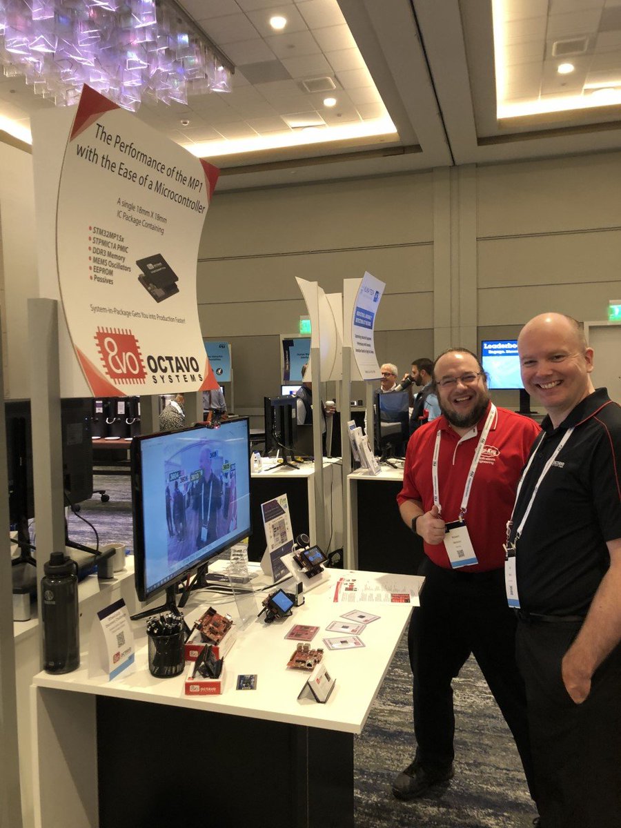 octavosystems's tweet photo. When #Linux legend &amp; friend Robert Nelson of @digikey  comes by your booth to see your demos! #allsmiles #inperson #events #softwaredevelopment  #engineering @ST_World #STdevcon https://t.co/AlCC1YkqoK https://t.co/mRSgYRk855