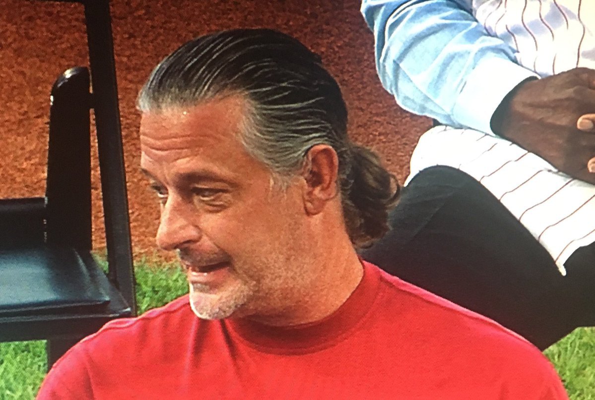Absolutely Hammered on X: remember when Jamie Moyer showed up to alumni  night with a ponytail  / X