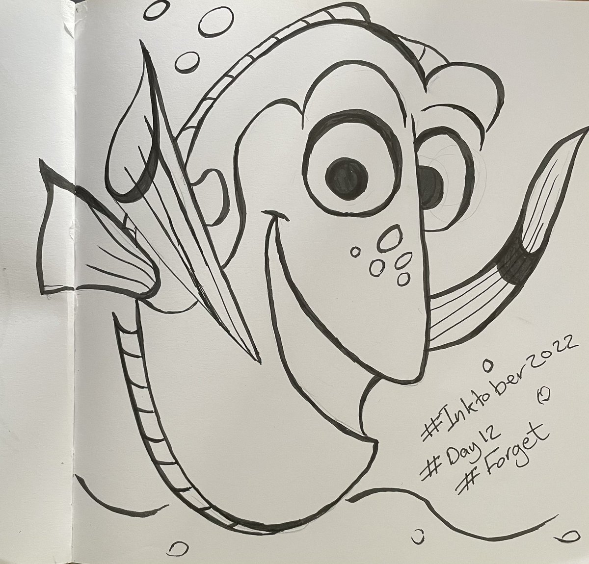 EmmyGraphDesign's tweet image. My take on #inktober2022 day 12 #forget #drawing #pistachiodesign