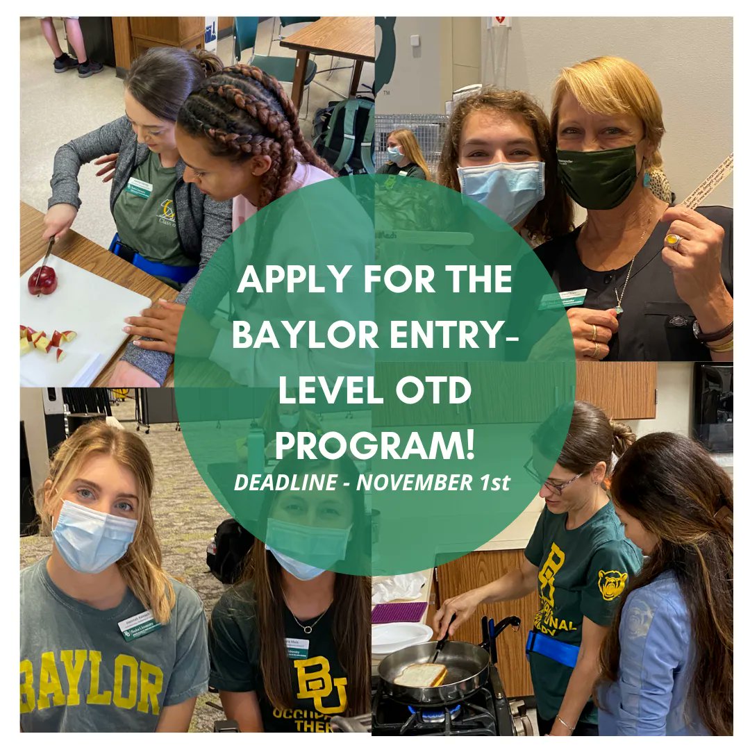 Baylor_OT's tweet photo. The Baylor OTD application closes in just under 3 weeks!! Make sure you submit your application ASAP if you want to get your #OTDin2 with Baylor!

#BaylorOTD #OTD #OccupationalTherapy #OTDProgram https://t.co/WxvvcCwhjP