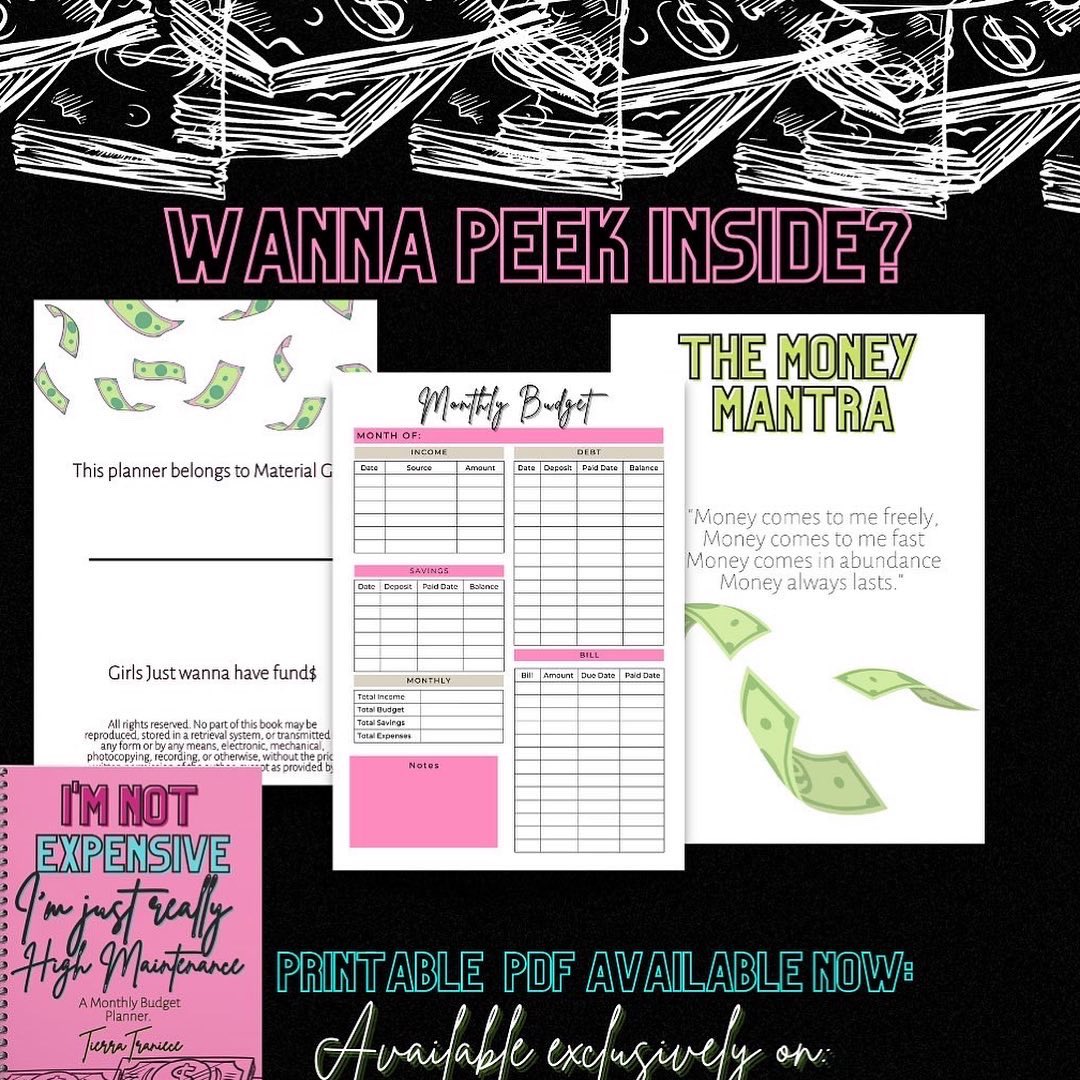 TierraTraniece's tweet image. This budget planners will be on the site tomorrow at noon. Physical and digital options are available. Along with the original budget planners 💕 

Cash app/Zelle option available for Local orders. 

thetierratraniece.com