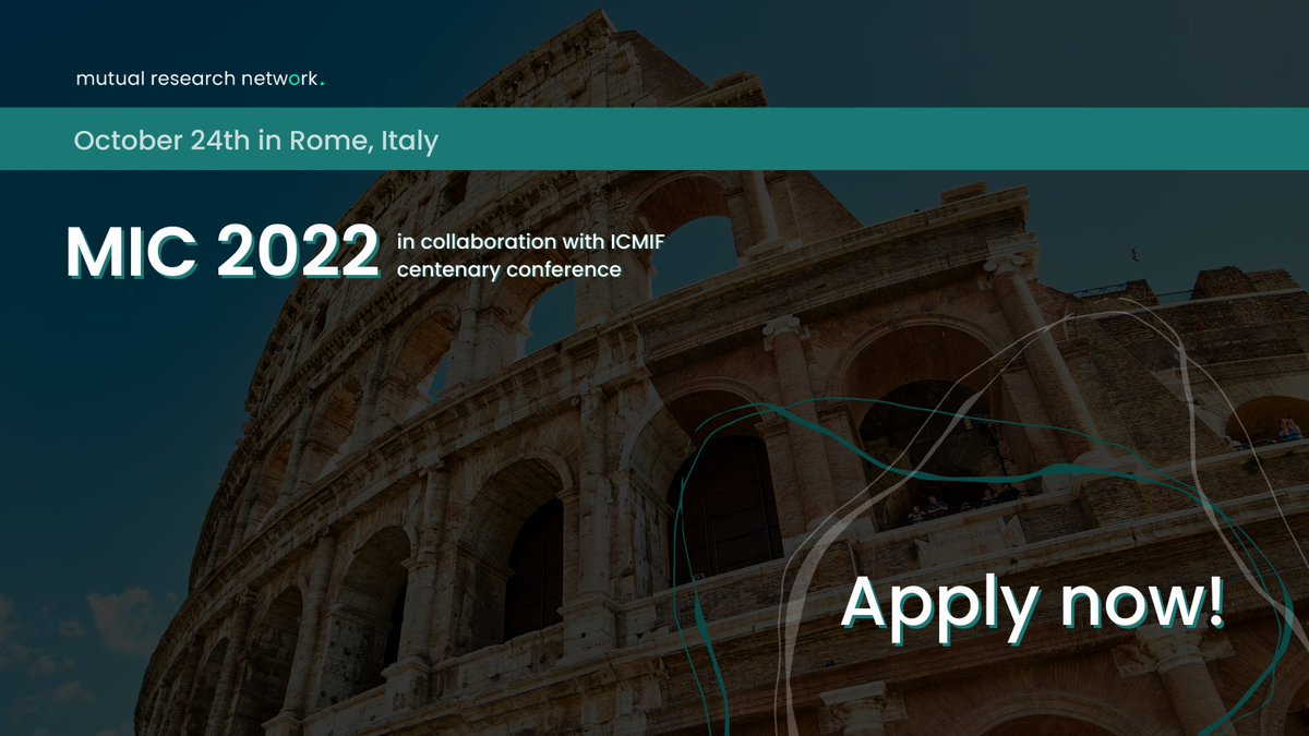 #MIC2022 is getting closer! We hope to see you in Rome on 24 Oct for this year's round of debates, panels and latest research on mutuality. Check out the program at bit.ly/3eoIc1J and meet us at <a href="/UniLUISS/">Luiss Guido Carli</a>!

Applications: bit.ly/3T3qccA