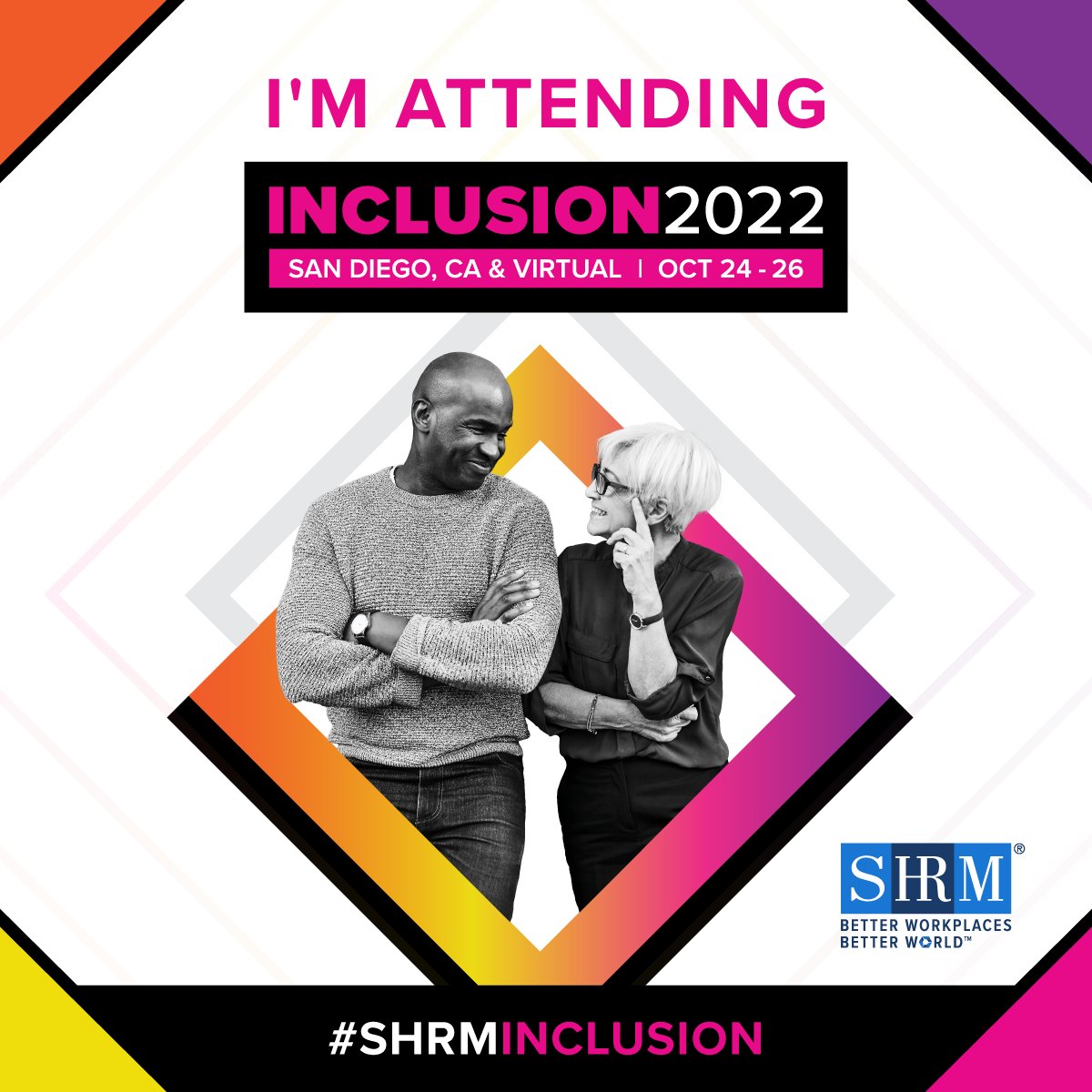 Creating an inclusive #workplace requires continuous practice—there’s no such thing as a quick fix. #SHRMINCLUSION is designed to ensure you have the most up-to-date tools to foster a more equitable world of work. Join me 10/24-26. shrm.co/johavk #DEI #FutureOfWork