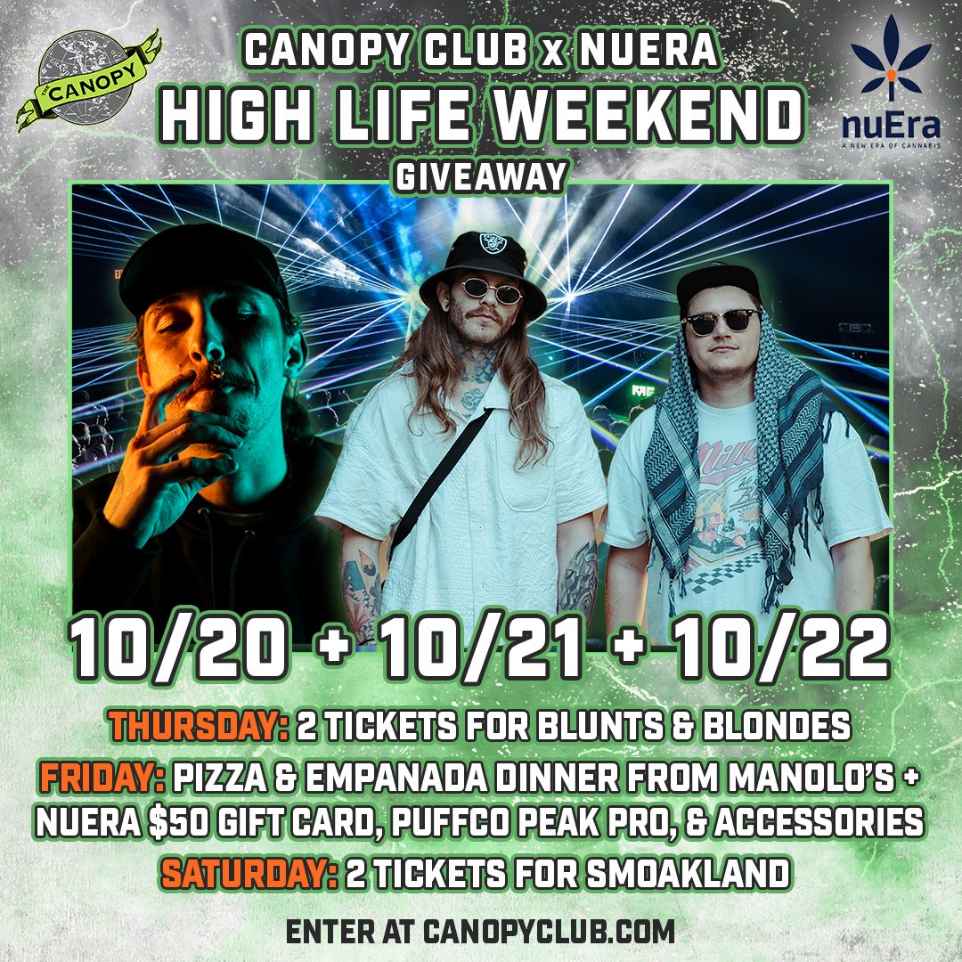 Canopy Club and #nuEraChampaign are teaming up to bring you one of the the dankest giveaways of the fall semester. We're planning to set you up with a high tier weekend 💨💨💨