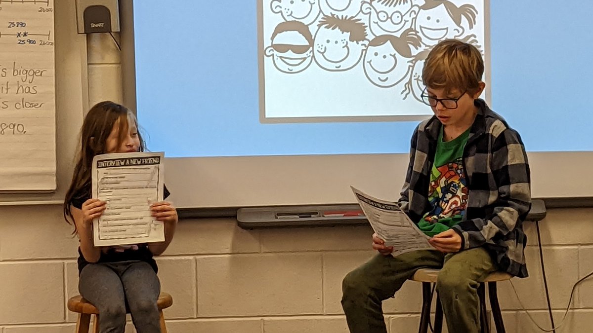 MrsAgarUTES's tweet photo. Yesterday we interviewed a new friend and today we introduced our friend to the class. We had lots of beaming smiles today. #gettingtoknowoneanother #weareafamily https://t.co/1sXLu3noa6