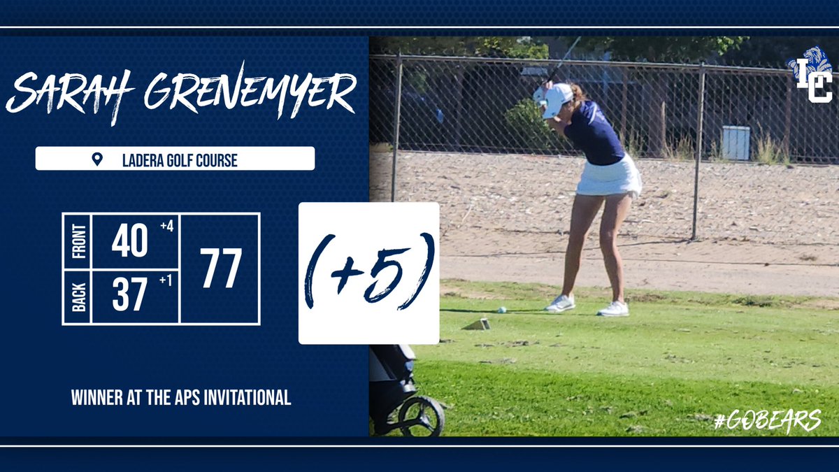 Cueva_Athletics's tweet photo. Congratulations to Sarah Grenemyer on her win today at the APS Invite. #GoBears 

@PrincipalLCHS @LaCuevaGolf @LCHS_Keilbarth @LCHS_Hubbell @LCHS_GBUTZ @athletics_aps @lacuevasenate https://t.co/U7SAg0p9X5