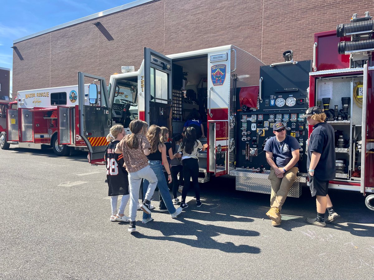 Another shout out to Point Pleasant Borough Fire Company Station 75 for visiting Ocean Road today! Students loved exploring the trucks during their recess! #PantherPath #FirePreventionWeek #GoodNewsInNJSchools