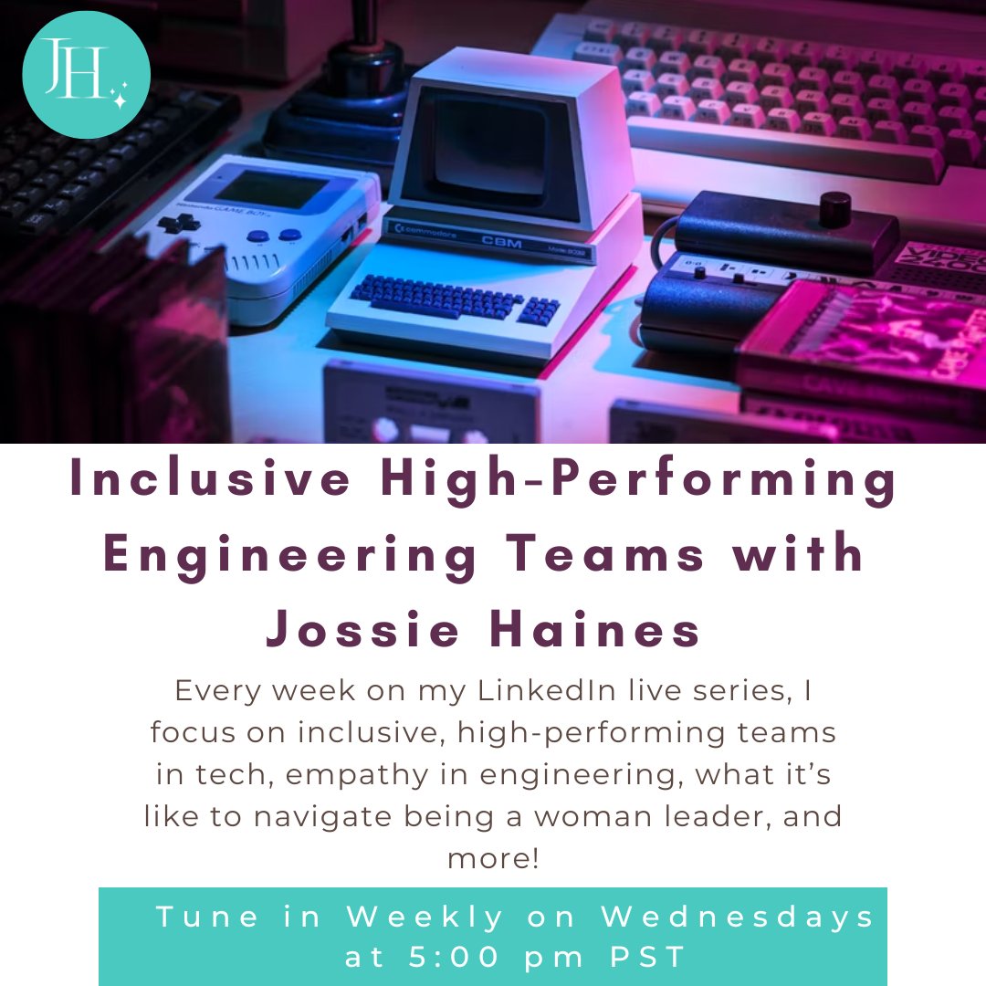 Be sure to tune in for my weekly live Wednesdays at 5:00 PST! 

Every week on my LinkedIn live series, I focus on inclusive, high-performing teams in tech, empathy in engineering, what it’s like to navigate being a woman leader, and more!

#Engineering #TechIndustry #WomenLeaders