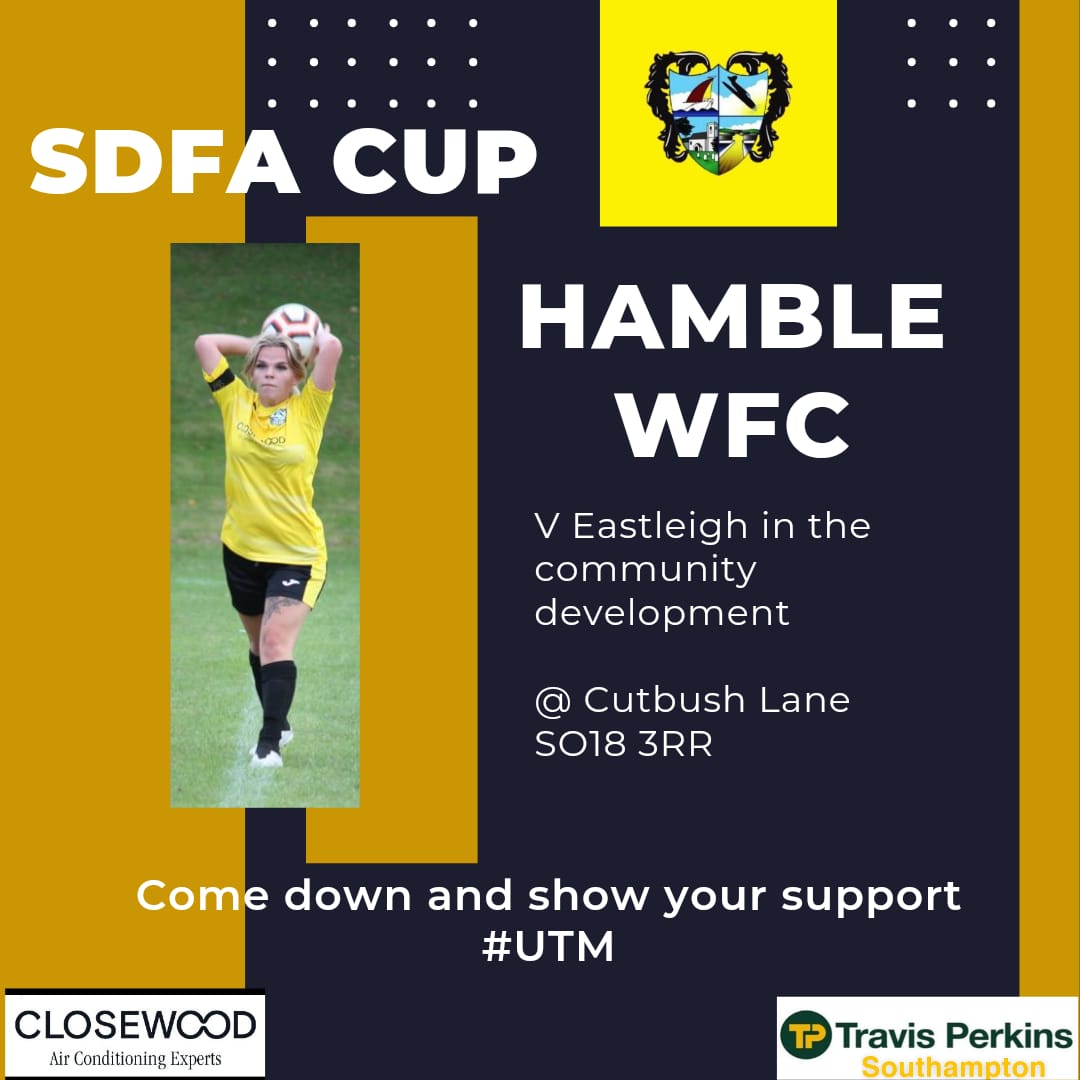 Sunday we take to the field In the SDFA cup away against <a href="/EastleighLFC/">Eastleigh Women</a> if your not busy come on down and show some support for the ladies.  #UTM