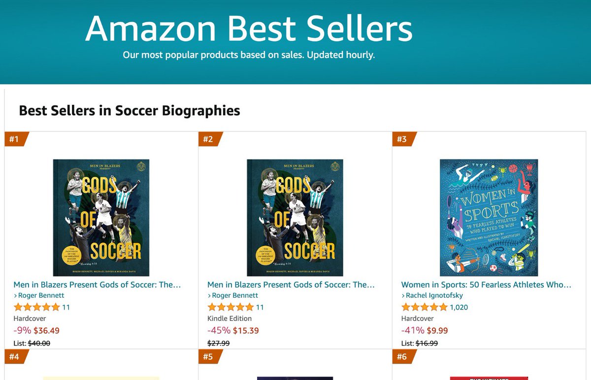 youngestcousinn's tweet photo. Incredible this. Not only #1 but also #2 on Amazon’s Best Sellers #GodsofSoccer https://t.co/jHMdx9qrlf