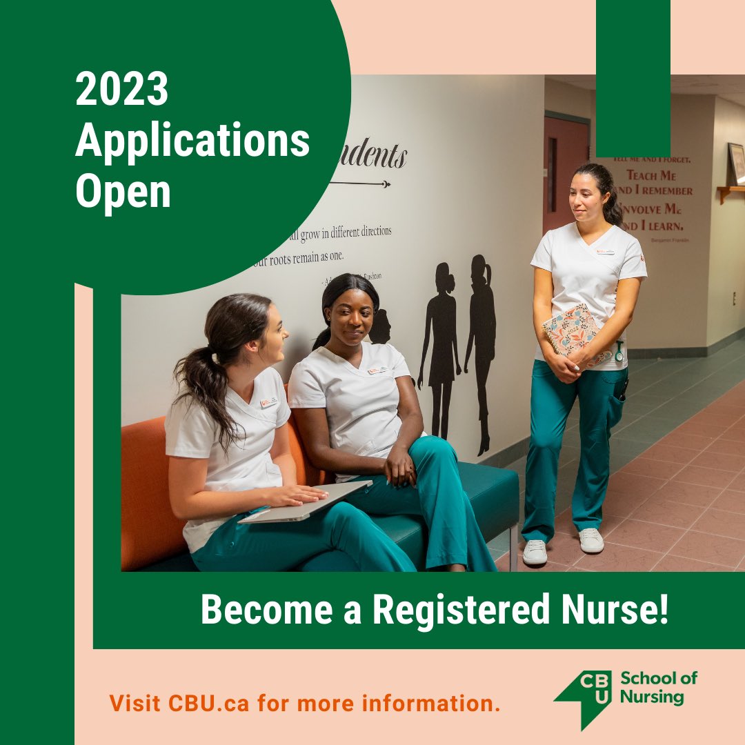 2023 applications now open 🩺

Choosing the School of Nursing at <a href="/cbuniversity/">CBU</a> means impacting quality of life for everyone around you and gaining the skills and ability to make a difference in a real way.

Learn more: cbu.ca/future-student…