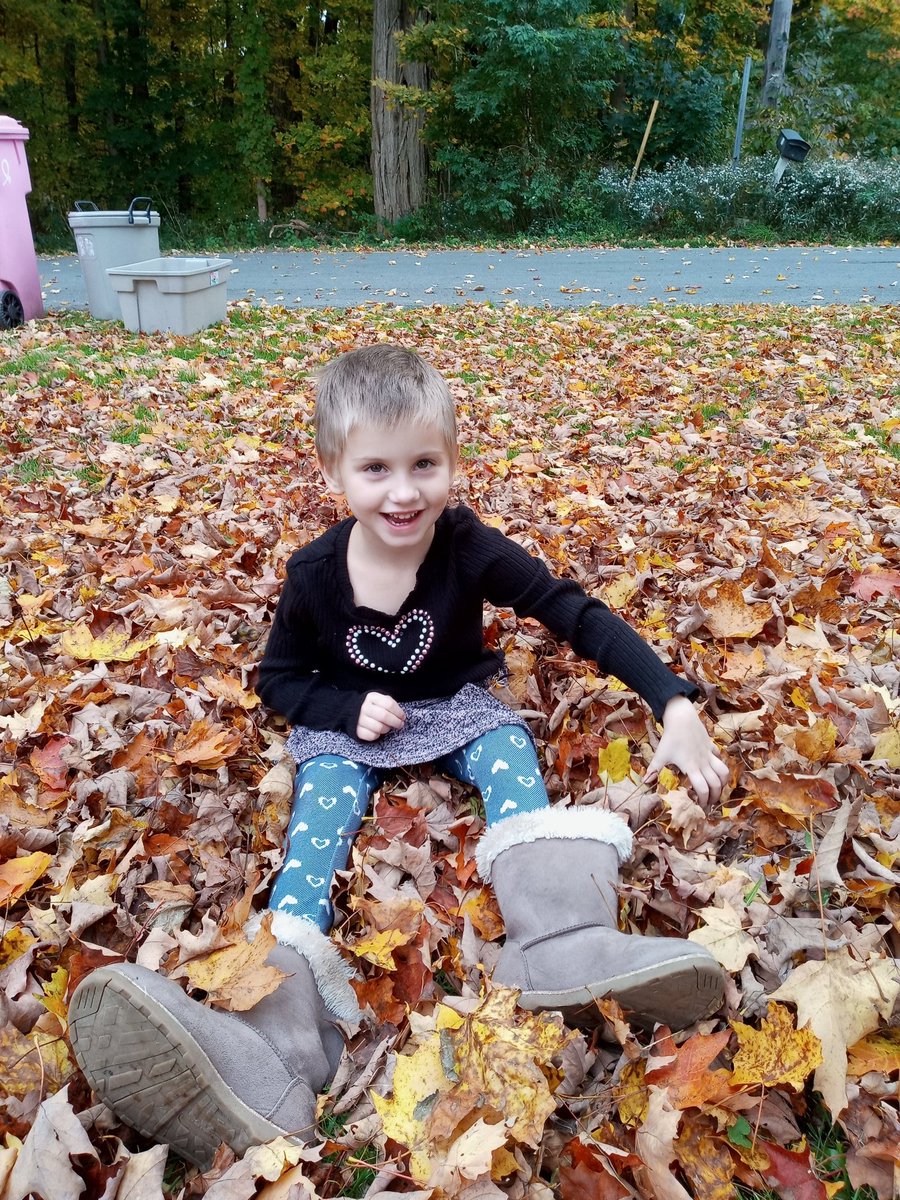 Ericalynn40's tweet photo. She loves the leaves https://t.co/Jq8t85ko9X