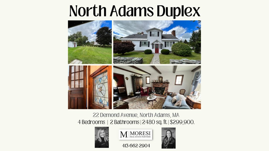 🏠 Beautiful corner lot duplex in the West End of North Adams, MA! Could also make a large single-family home. ⁠
Two-car garage, patio, and huge level yard in a great location! ⁠
Moments from MASS MoCA and downtown North Adams.
#northadams #duplex #berkshires