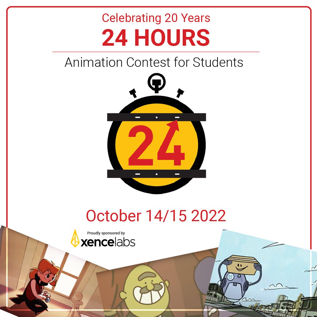 Xencelabs's tweet photo. Now in its 20th year, the @24hourscontest for Students challenges its participants to create a 30-second film based on a given theme in a designated 24-hour period. Tap for more details: https://t.co/zFbUUwzEbN
#xencelabs #createwithxencelabs #24houranimationcontest https://t.co/jJr4u6B7Ne