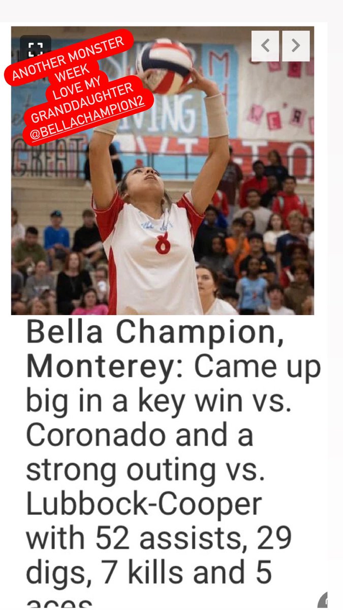 David Lira (@davidli03924416) on Twitter photo Another monster week for my granddaughter..โค๏ธ<a href="/bella_champion2/">Bella Champion</a> .@WTVolleyball <a href="/HPUVB/">HPU Volleyball</a> <a href="/TexasTechVB/">Texas Tech Volleyball</a> <a href="/HubCityPrepsLBK/">HubCityPreps.com</a> <a href="/pchristy11/">Pete Christy</a> <a href="/CondrenCory/">Sports Thread WTX</a> <a href="/CUVolleyball/">CU Volleyball</a> Another monster week for my granddaughter..โค๏ธ<a href="/bella_champion2/">Bella Champion</a> .@WTVolleyball <a href="/HPUVB/">HPU Volleyball</a> <a href="/TexasTechVB/">Texas Tech Volleyball</a> <a href="/HubCityPrepsLBK/">HubCityPreps.com</a> <a href="/pchristy11/">Pete Christy</a> <a href="/CondrenCory/">Sports Thread WTX</a> <a href="/CUVolleyball/">CU Volleyball</a>