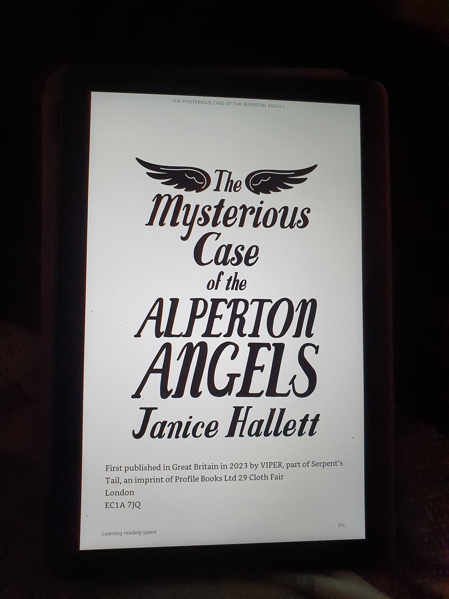 Am 25% into @JaniceHallett The Mysterious Case of the Alperton Angels and am BLOWN AWAY. Some authors just burst onto the scene and you know you'll read everything they ever write forever 👌 Huge thanks to @ViperBooks for approving my NetGalley request #books #amreading #blogger