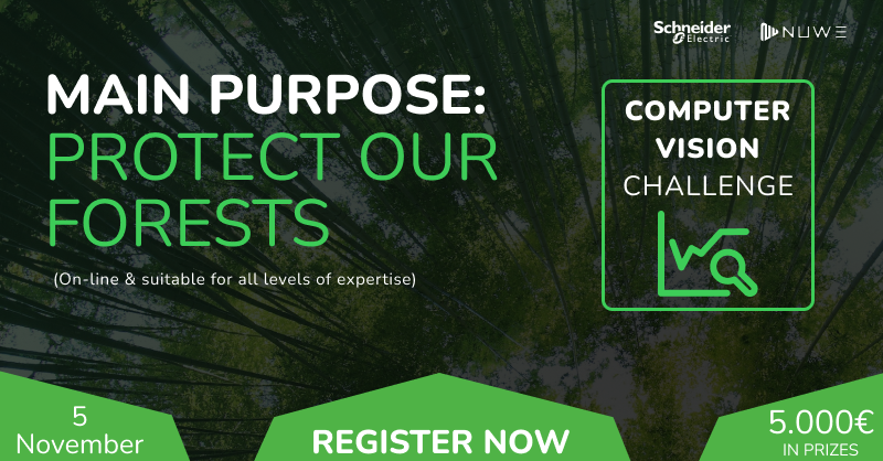 NuweIo's tweet photo. Would you like to apply your data science 💻🛰 skills to save the forests 🌳?

Join now the Schneider Electric European Hackathon to compete online alongside other programmers in the modalities of Data Science 🚀
