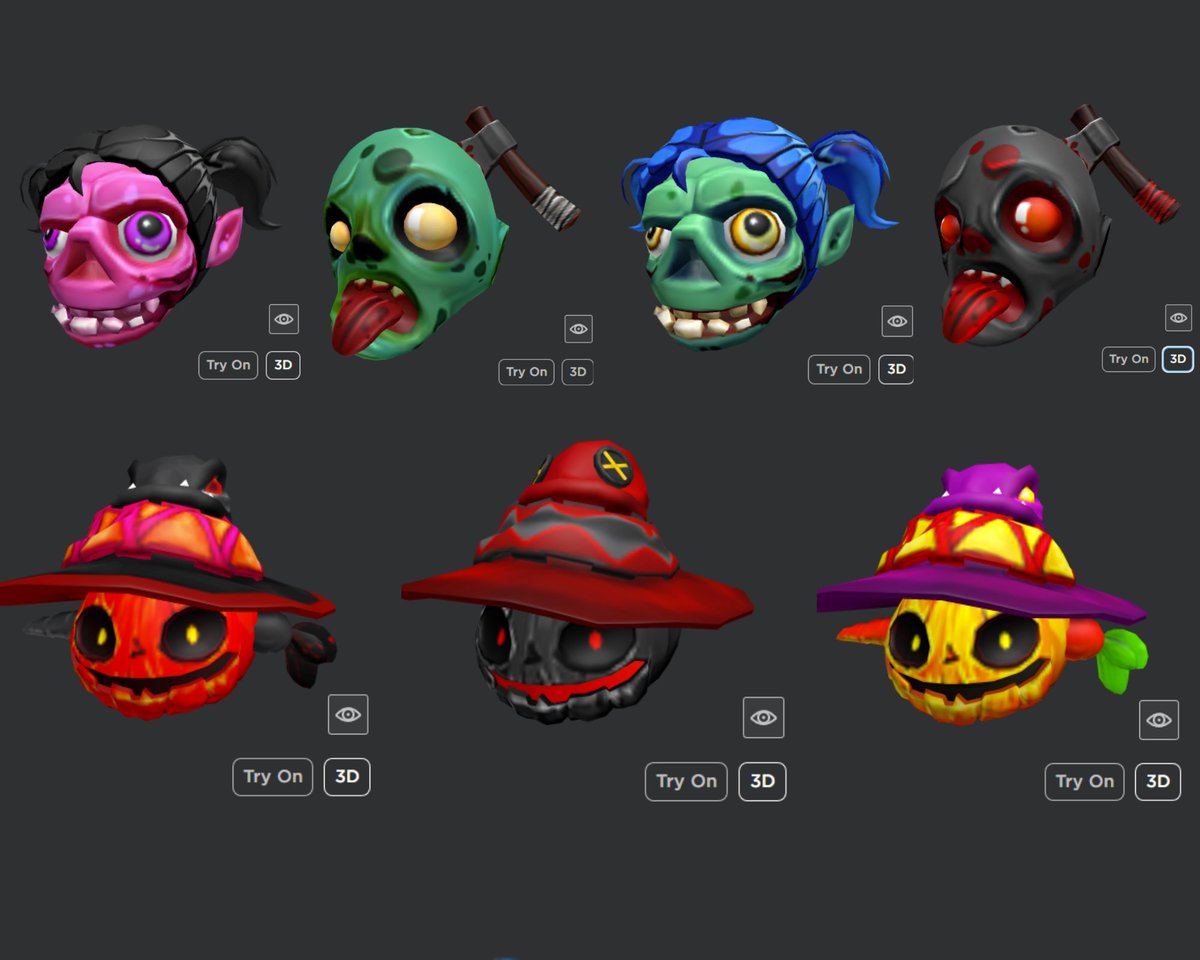 SPOOKY SZN IS COMING!🎃
There's a LIMITED TIME SALE for Halloween UGCs until Nov 1st🎉 
Get your spooky accy now and hopefully will see some Robloxians running around with them in time for Halloween🤩
roblox.com/catalog?Keywor…
#ROBLOX  #RobloxDevs #Halloween2022 #RobloxUGC <a href="/Roblox/">Roblox</a>