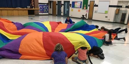 Jennie Wilson Elementary School held its annual NFL Fuel Up To Play 60 activities on Wednesday. The GCHS football players were at the school to help with the event.