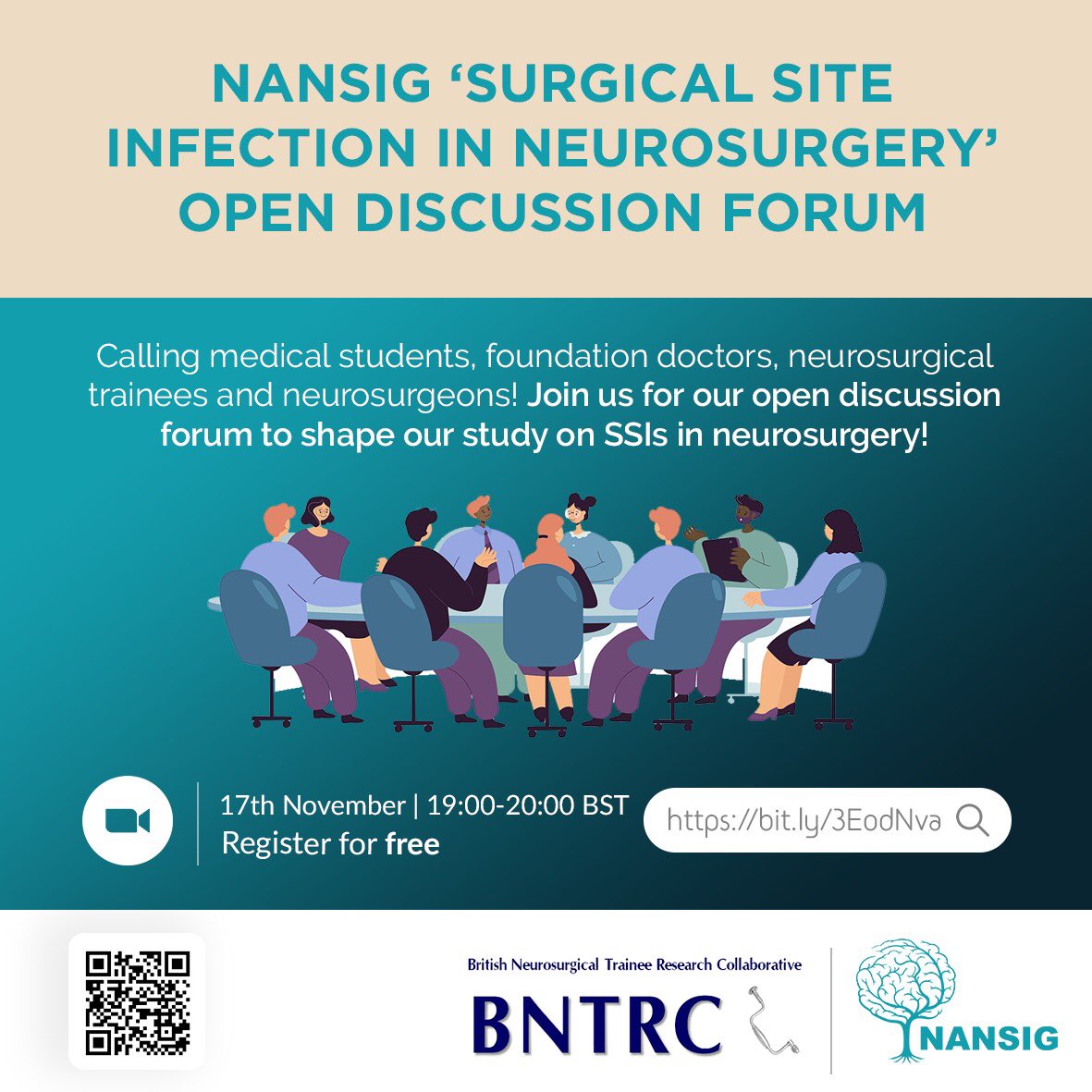 🚨 Collaborative event with the <a href="/BNTRC/">BNTRC</a> 🚨

NANSIG is inviting everyone of #all training stages &amp; grades to join our online forum to shape our study on #SSIs in #neurosurgery

Join us to share your ideas on key questions in the literature!

📆 17th Nov
🔗 forms.gle/pvowY3y6AyH3sa…