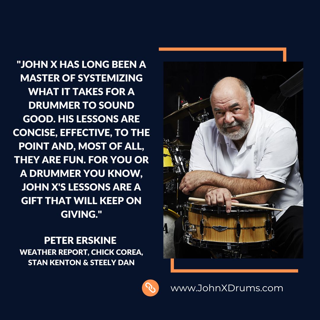 I've had the great pleasure of working with some of the world's greatest drummers. See what Peter Erskine has to say about my online lessons. See my website to become the best drummer you can possibly be! lnkd.in/gWdpCsm6
<a href="/ZildjianCompany/">Zildjian Company🌕</a> 
<a href="/vicfirth/">Vic Firth</a>
<a href="/gretschdrums/">Gretsch Drums</a> <a href="/dwdrums/">Drum Workshop, Inc.</a>