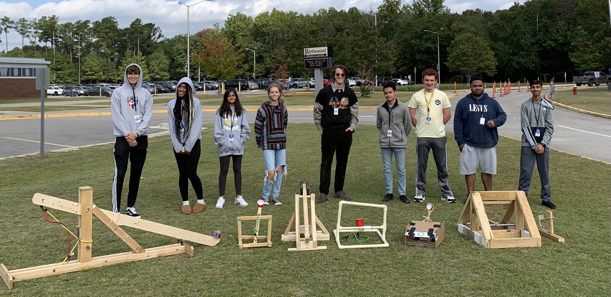 MsFrisbeeBHS's tweet photo. Catapults 2022! A little late, but it’s been a week. The kids (and I) are all right! #BengalScience @1ProudBengal @BlythewoodHigh #EarnYourStripes https://t.co/6dwP8ZLkyi